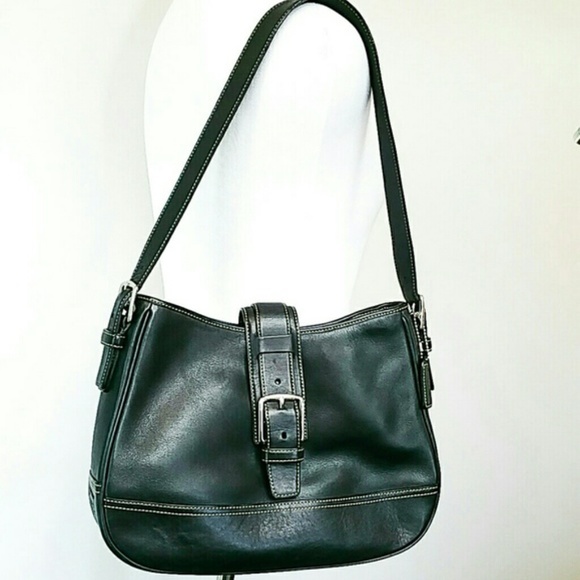 Coach Handbags - Vintage Coach!  Black Leather Hampton Purse